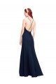 Cheapest High Halter Fit and Flare Long Chiffon Prom Dress with Criss Cross Low Back