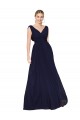 Cheapest Draped Long V-Neck Floor Length Chiffon Prom Dress
