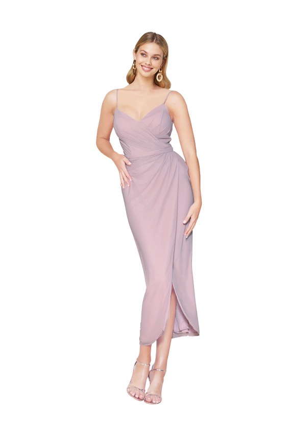 Cheapest Short Knee Length Chiffon Wrap Cocktail Prom Dress / Homecoming Dress with Straps