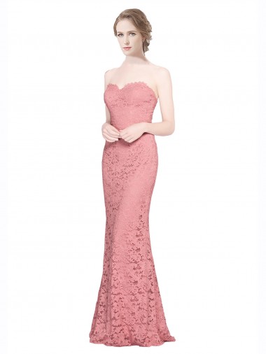 Cheapest Fitted Sweetheart Mermaid Lace Prom Dress