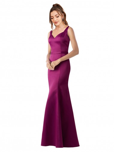 Cheapest Fitted Sexy Open Back Satin Prom Dress with Floral Details