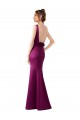Cheapest Fitted Sexy Open Back Satin Prom Dress with Floral Details