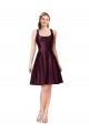 Cheapest Classic Knee Length Satin Cocktail Prom Dress / Homecoming Dress with V Back and Bow Detail