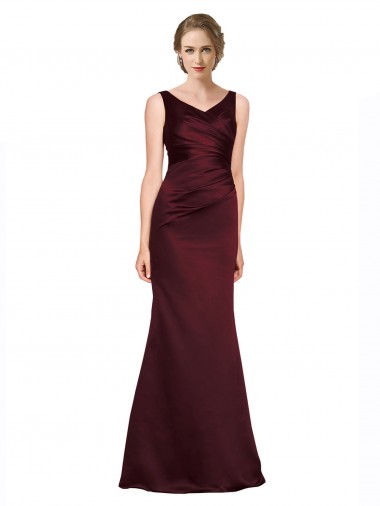 Cheapest Figure Shaping Satin Prom Dress with Structured Pleats
