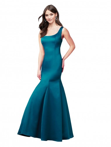 Cheapest Long Sleek Satin Prom Dress with U-Back