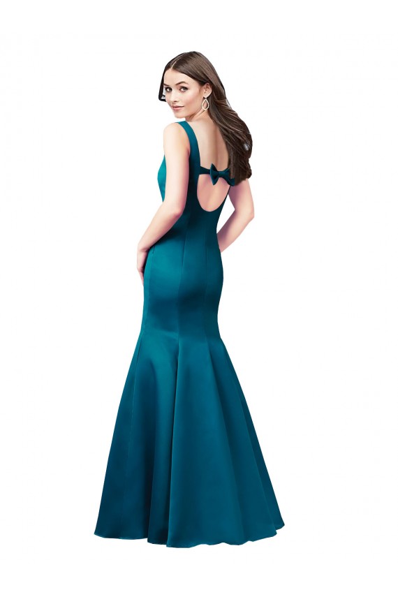 Cheapest Long Sleek Satin Prom Dress with U-Back