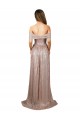 Cheapest Strapless Scoop Neck Off the Shoulder Long Sequin Prom Dress with High Slit