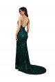 Cheapest Fishtail Shaped V-Neck Open Back Long Sequin Prom Dress