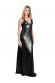 Cheapest Full Length A-Line Sequin Prom Dress with Spaghetti Straps V-Neckline
