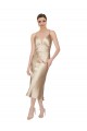 Cheapest Empire Waist Silky Satin Midi Length Cocktail Dress / Prom Dress