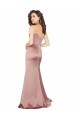 Cheapest Floor Length Silky Satin Prom Dress with Front Skirt Slit