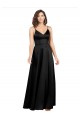 Cheapest Silky Satin Floor-Length Long Prom Dress with V-Neckline