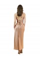 Cheapest Cowl Neck Silky Satin Midi Length Cocktail Prom Dress / Homecoming Dress Low Back