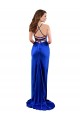 Cheapest Open Back Cowl Neck Long Silky Satin Prom Dress