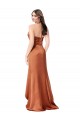 Cheapest Faux-Wrap Skirt Silky Satin Prom Dress