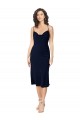 Cheapest Short Midi Length Silky Satin Cocktail Prom Dress / Homecoming Dress with Cowl Neck and Cross Back Straps