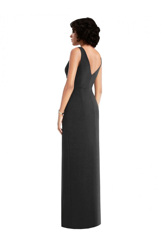 Cheapest Draped Wrap Maxi Spandex Prom Dress with Front Slit