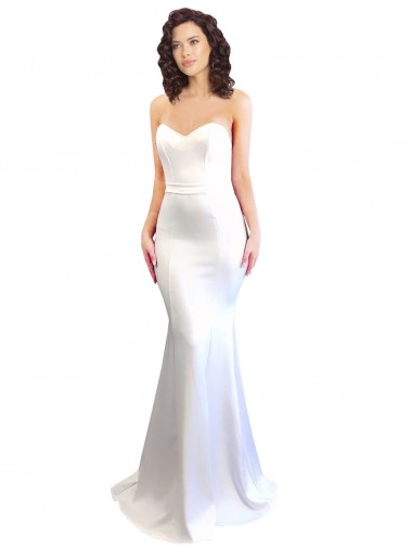 Cheapest Sweetheart Strapless High Neck Long Crepe Prom Dress