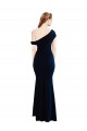 Cheapest Draped Off the Shoulder Fitted Crepe Prom Dress