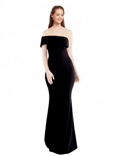 Cheapest Asymmetrical Draped Off the Shoulder Banded Crepe Prom Dress