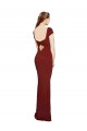 Cheapest Cap Sleelves Mermaid Crepe Prom Dress Keyhole Back