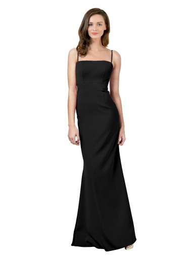 Cheapest Fit and Flare Slim Crepe Prom Dress with Cutout Back