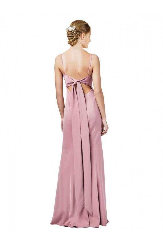 Cheapest Fit and Flare Slim Crepe Prom Dress with Cutout Back