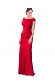 Cheapest Sleeveless Ruched Crepe Mermaid Prom Dress with Off The Shoulder Detail