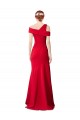 Cheapest Sleeveless Ruched Crepe Mermaid Prom Dress with Off The Shoulder Detail