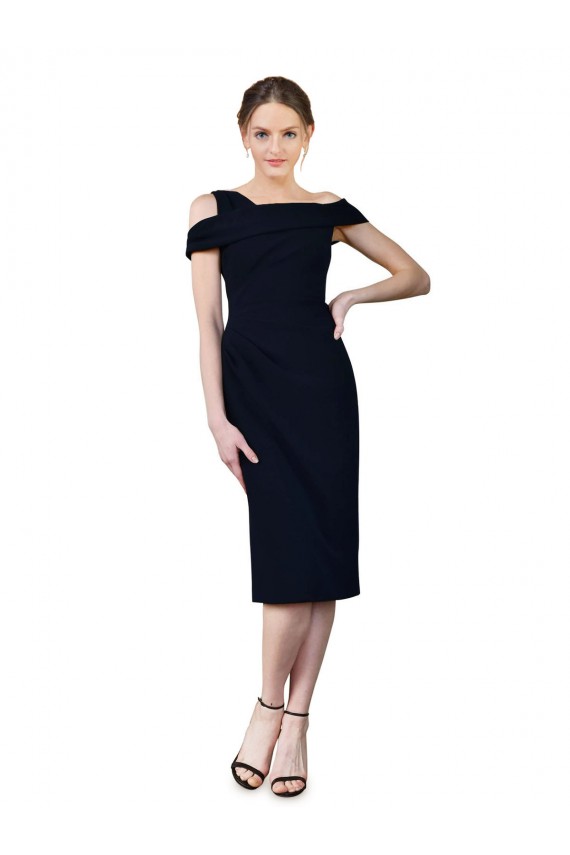 Cheapest Draped Cross Shoulder Stretch Crepe Cocktail Prom Dress / Homecoming Dress