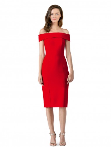 Cheapest Off the Shoulder Square Neck Cocktail Prom Dress / Homecoming Dress