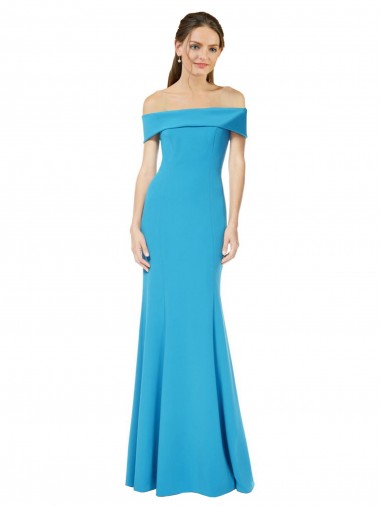Cheapest Off the Shoulder Crepe Prom Dress with Fitted Silhouette