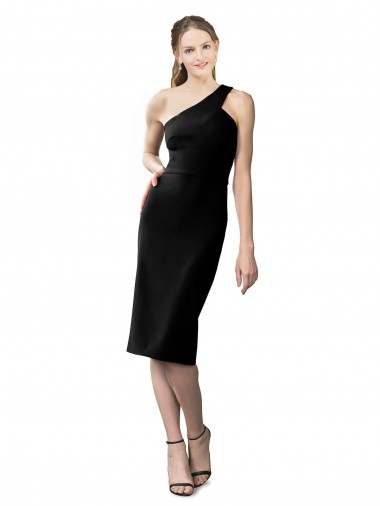 Cheapest One Shoulder Short Crepe Cocktail Prom Dress / Homecoming Dress