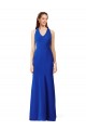 Cheapest Halter V-Neck Long A-Line Crepe Prom Dress