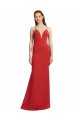 Cheapest Mermaid Plunging V-Neck Crepe Prom Dress with Wide Open Back