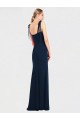 Cheapest Flat Tie Shoulder Crepe Trumpet Prom Dress with Front Slit
