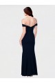 Cheapest Mermaid Off the Shoulder Long Crepe Prom Dress with Low Back