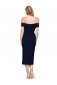 Cheapest Midi Length Short Crepe Cocktail Prom Dress / Homecoming Dress with Side Split