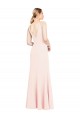 Cheapest Slim A-Line V-Neck Long Stretch Crepe Prom Dress with V-Back