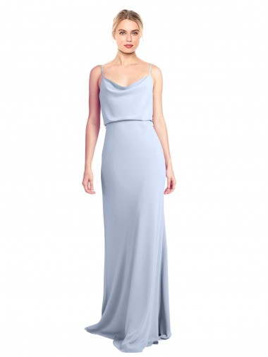 Cheapest Feminine Cowl Neck Slim Floor Length Stretch Crepe Prom Dress