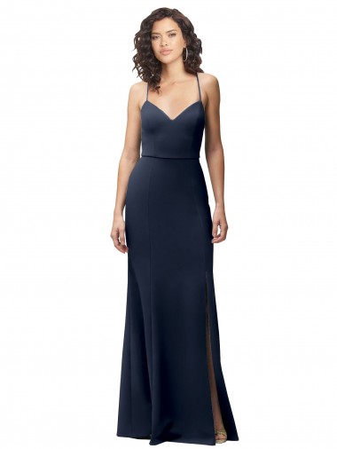 Cheapest Sweetheart Fit and Flare Stretch Crepe Prom Dress with Side Slit and Strappy Back