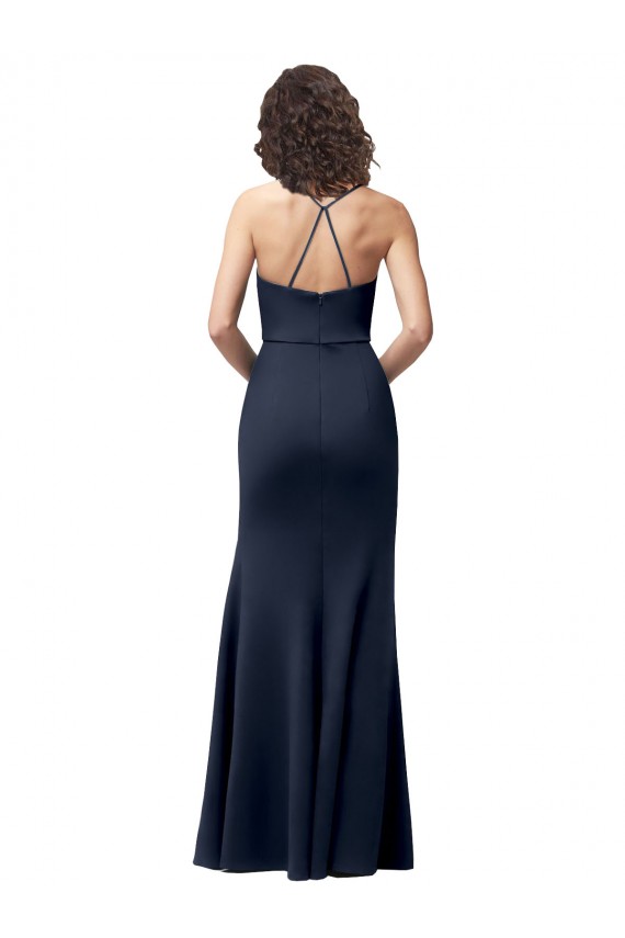 Cheapest Sweetheart Fit and Flare Stretch Crepe Prom Dress with Side Slit and Strappy Back