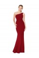 Cheapest One Shoulder Long High Neck Sleeveless Mermaid Crepe Prom Dress