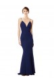 Cheapest Deep V-Neck Spaghetti Straps Mermaid Crepe Prom Dress