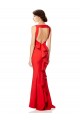 Cheapest High Neck Maxi Crepe Bridesmiad Dress with Exaggerated Back Ruffle