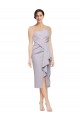Cheapest Short Strapless Crepe Cocktail Prom Dress / Homecoming Dress with Ruffles