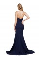 Cheapest Fit and Flare Sweetheart Long Crepe Prom Dress with Sweep Train