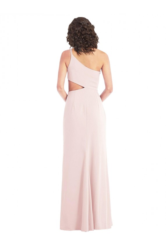 Cheapest Flirty One Shoulder Midriff Cutout Maxi Crepe Prom Dress