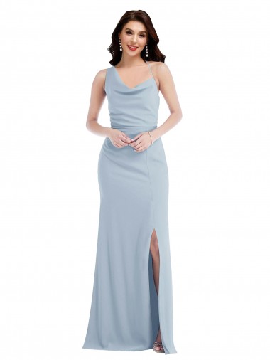 Cheapest One Shoulder Draped Cowl Neck Maxi Prom Dress