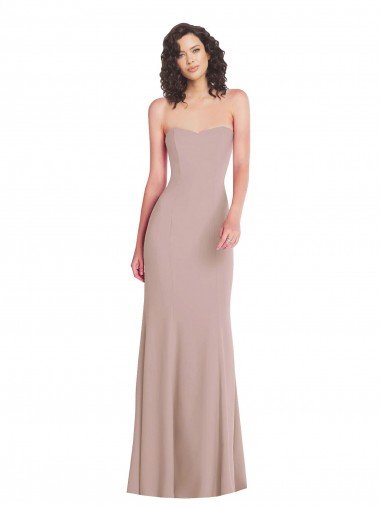 Cheapest Strapless Princess Line Crepe Mermaid Prom Dress
